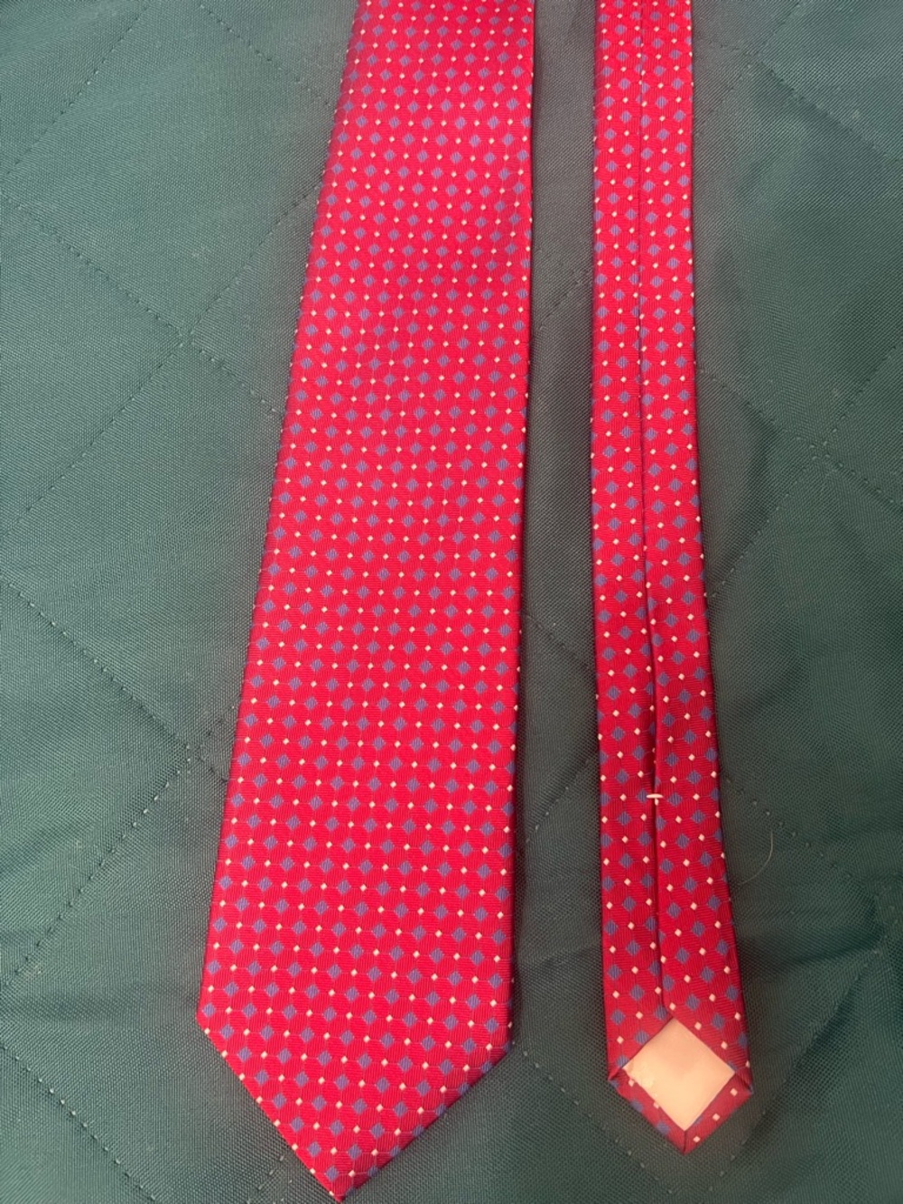 Brooks Brothers Red Silk Tie with Light Blue Micro-Dots